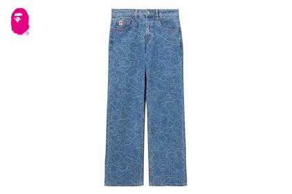 CAMO WASHED STRAIGHT CUT JEANS
