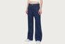 EMBOSSED LINE CAMO BACK HEART DENIM PANTS
