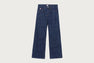EMBOSSED LINE CAMO BACK HEART DENIM PANTS