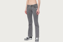 FLARED HEM WASHED DENIM PANTS