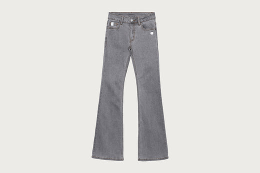 FLARED HEM WASHED DENIM PANTS