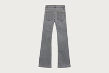 FLARED HEM WASHED DENIM PANTS