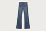 FLARED HEM WASHED DENIM PANTS