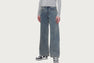 APEE WASHED STRAIGHT CUT DENIM PANTS