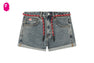 PU BADGE DENIM SHORTS #1
