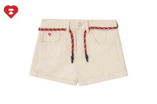 PU BADGE DENIM SHORTS #2