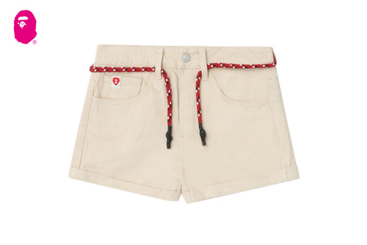 PU BADGE DENIM SHORTS #2