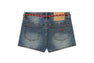 HEART BADGE SKINNY DENIM SHORTS #1
