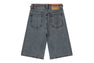 EMBOSSED DENIM JORTS