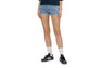 PU BADGE DENIM SHORTS