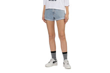 PU BADGE DENIM SHORTS
