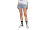 PU BADGE DENIM SHORTS