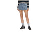PU BADGE CAMO PRINTED DENIM SKORT