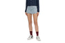 PU BADGE INDIGO STRIPE DENIM SKORT
