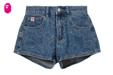 CAMO WASHED DENIM SHORTS