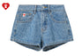 CAMO WASHED DENIM SHORTS