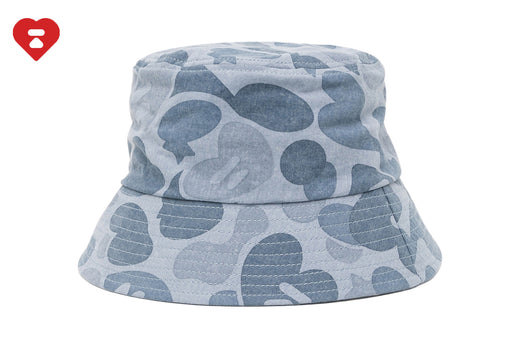 CAMO LASER PRINTED DENIM BUCKET HAT