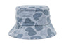 CAMO LASER PRINTED DENIM BUCKET HAT