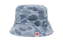 CAMO LASER PRINTED DENIM BUCKET HAT