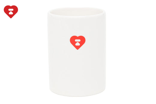 HEART LOGO WHITE CERAMIC TEA CUP