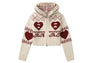 INTARSIA ZIP UP HOODY CARDIGAN