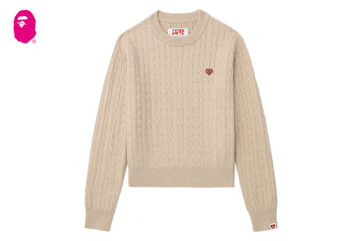 PU BADGE CABLE KNIT JUMPER
