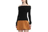 OFF SHOULDER RIB SWEATER