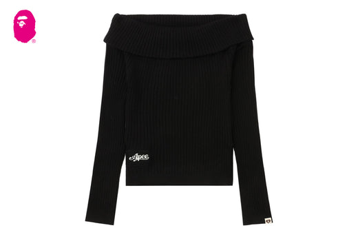 OFF SHOULDER RIB SWEATER