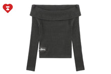 OFF SHOULDER RIB SWEATER