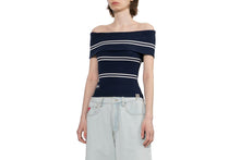 OFF-SHOULDER STRIPES TOP