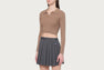 APEE HALF PLACKET STRETCH KNIT TOP #1