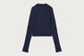 APEE HALF PLACKET STRETCH KNIT TOP #1