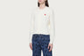 EMBROIDERY HEART BADGE KNIT CARDIGAN