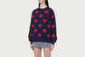 MEDIUM HEART ALL OVER KNIT SWEATER