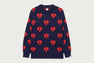 MEDIUM HEART ALL OVER KNIT SWEATER