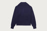 BIG APEE HEART COLLEGE PRINT HALF ZIP KNIT SWEATER