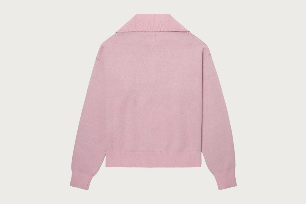 BIG APEE HEART COLLEGE PRINT HALF ZIP KNIT SWEATER | bape.com