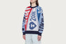 COLLEGE FLAG KNIT SWEATER