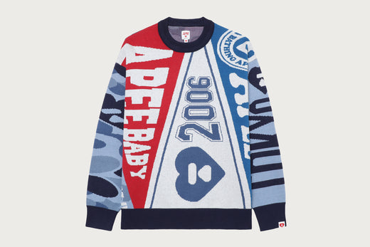 COLLEGE FLAG KNIT SWEATER