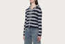 STRIPE CABLE KNIT ZIP HOODIE