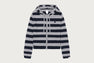 STRIPE CABLE KNIT ZIP HOODIE