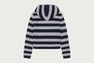 STRIPE CABLE KNIT ZIP HOODIE