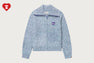 APEE ZIP UP MELANGE KNIT ZIP HOODIE