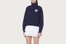 APEE HEART HALF ZIP KNIT SWEATER