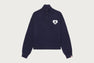 APEE HEART HALF ZIP KNIT SWEATER