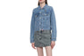 PU BADGE WASHED DENIM JACKET