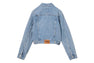 PU BADGE WASHED DENIM JACKET