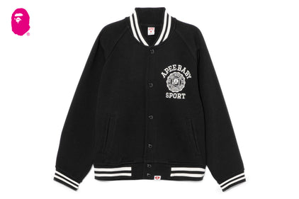 COLLEGE EMBROIDERY BASEBALL SWEAT JACKET
