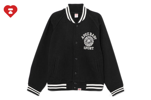 COLLEGE EMBROIDERY BASEBALL SWEAT JACKET