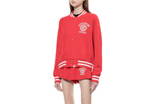 COLLEGE EMBROIDERY BASEBALL SWEAT JACKET